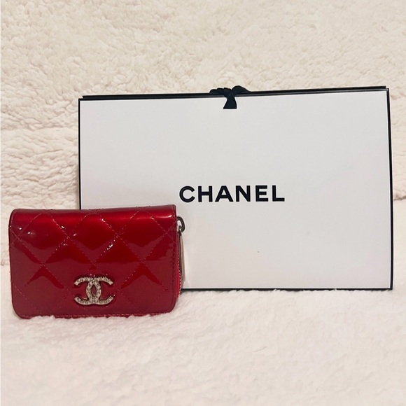Chanel Brilliant CC Patent leather Zippy Card Holder - Picture 12 of 12